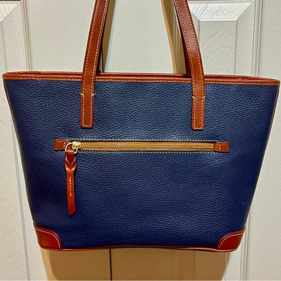 Dooney & Bourke Pebble Grain Leather Charleston Shopper - Midnight Blue - Picture 2 of 13